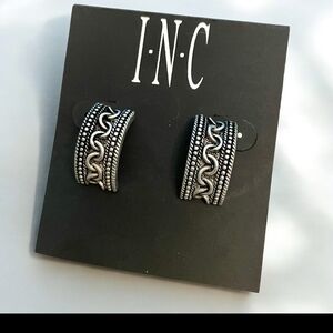 INC International Concepts Black and Silver Chain Earrings